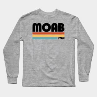 Moab Utah - Retro Red Rock Adventure Long Sleeve T-Shirt